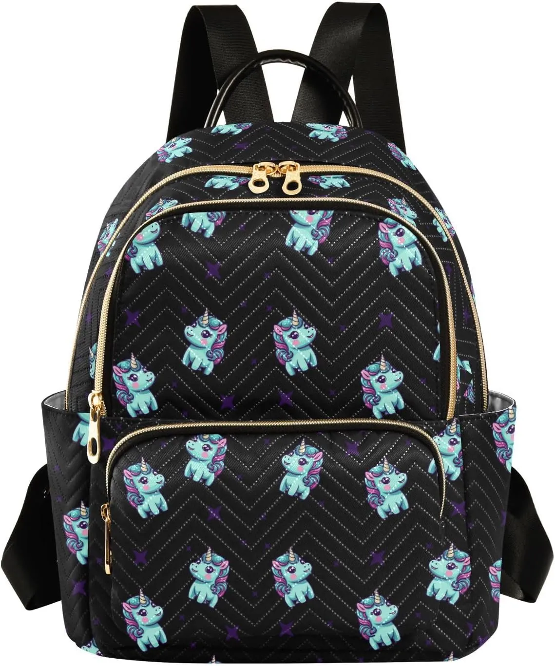 GAIGEO Fortunate Unicorn and Star Women's Fashion Backpack, Women's Backpack Purse, Festival Backpack, S