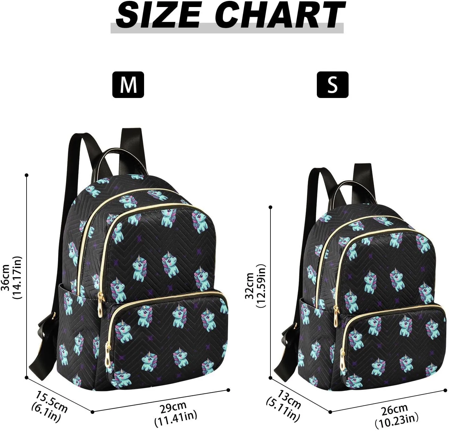 GAIGEO Fortunate Unicorn and Star Women's Fashion Backpack, Women's Backpack Purse, Festival Backpack, S