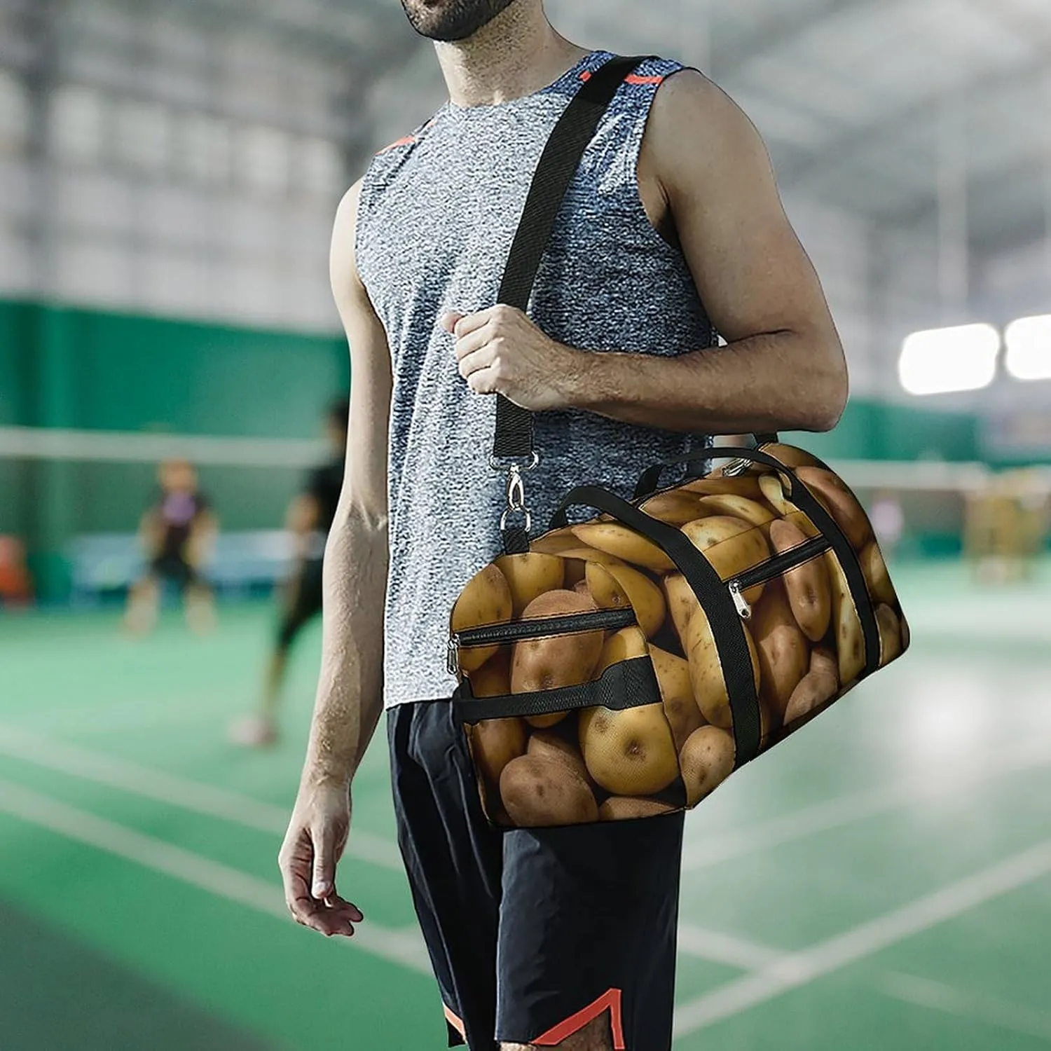 Garden Potatoes Sports Gym Bag Carry on Holdalls for Men Small Duffel Bags for Women with Shoe Compartment