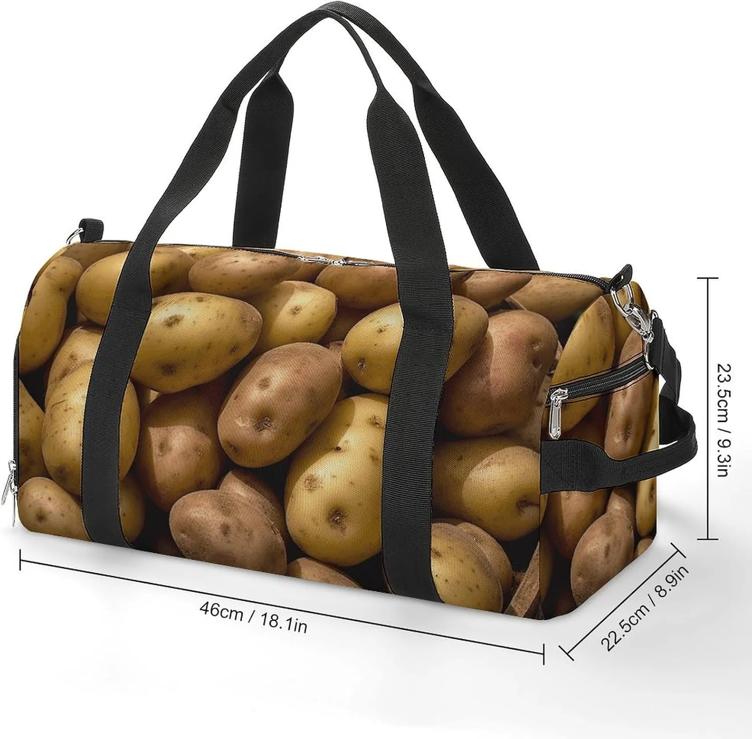 Garden Potatoes Sports Gym Bag Carry on Holdalls for Men Small Duffel Bags for Women with Shoe Compartment