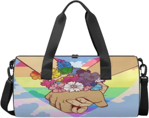 Gay Pride Travel Duffel Bag Gay Equality Freedom Sports Gym Bag Men Women Sports Travel Luggage Bag 17.6”×9”×9 “ Duffel Bag Weekend Overnight Gym Bag Nvenient For Carrying
