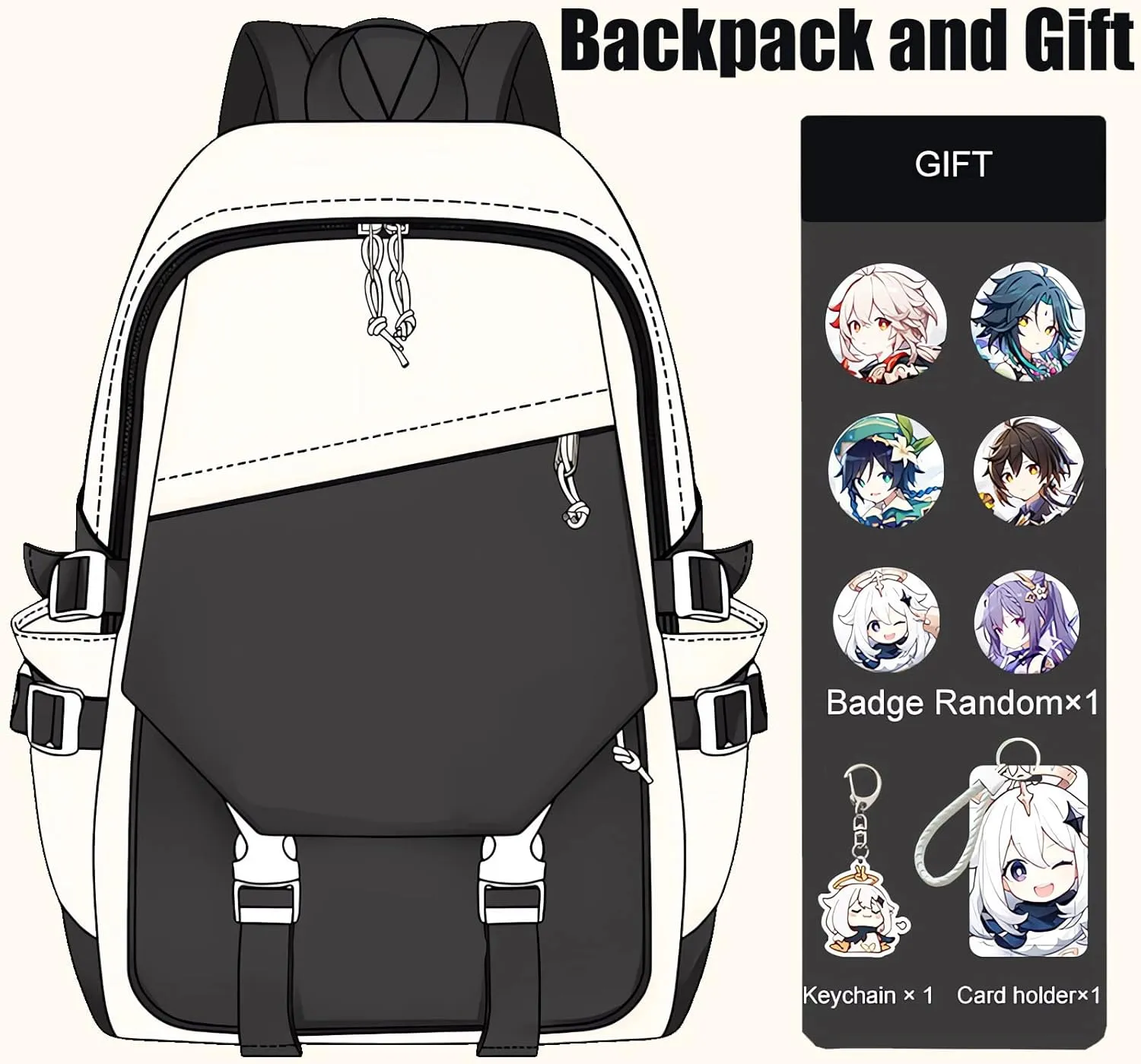 Genshin Impact Backpack Albedo Anime Laptop Bookbag Student Backpack 3D Print School Bags Travel Backpack With Gift