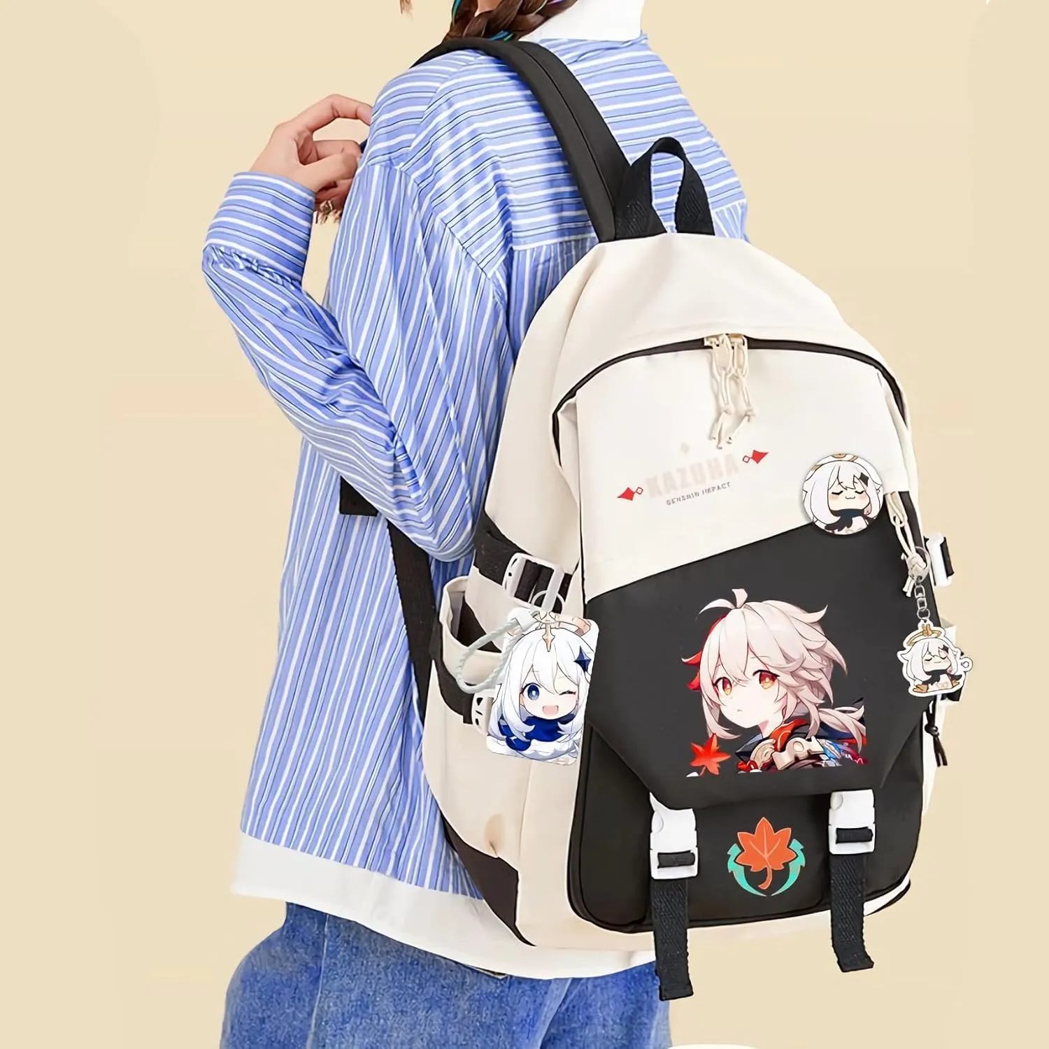 Genshin Impact Backpack Albedo Anime Laptop Bookbag Student Backpack 3D Print School Bags Travel Backpack With Gift