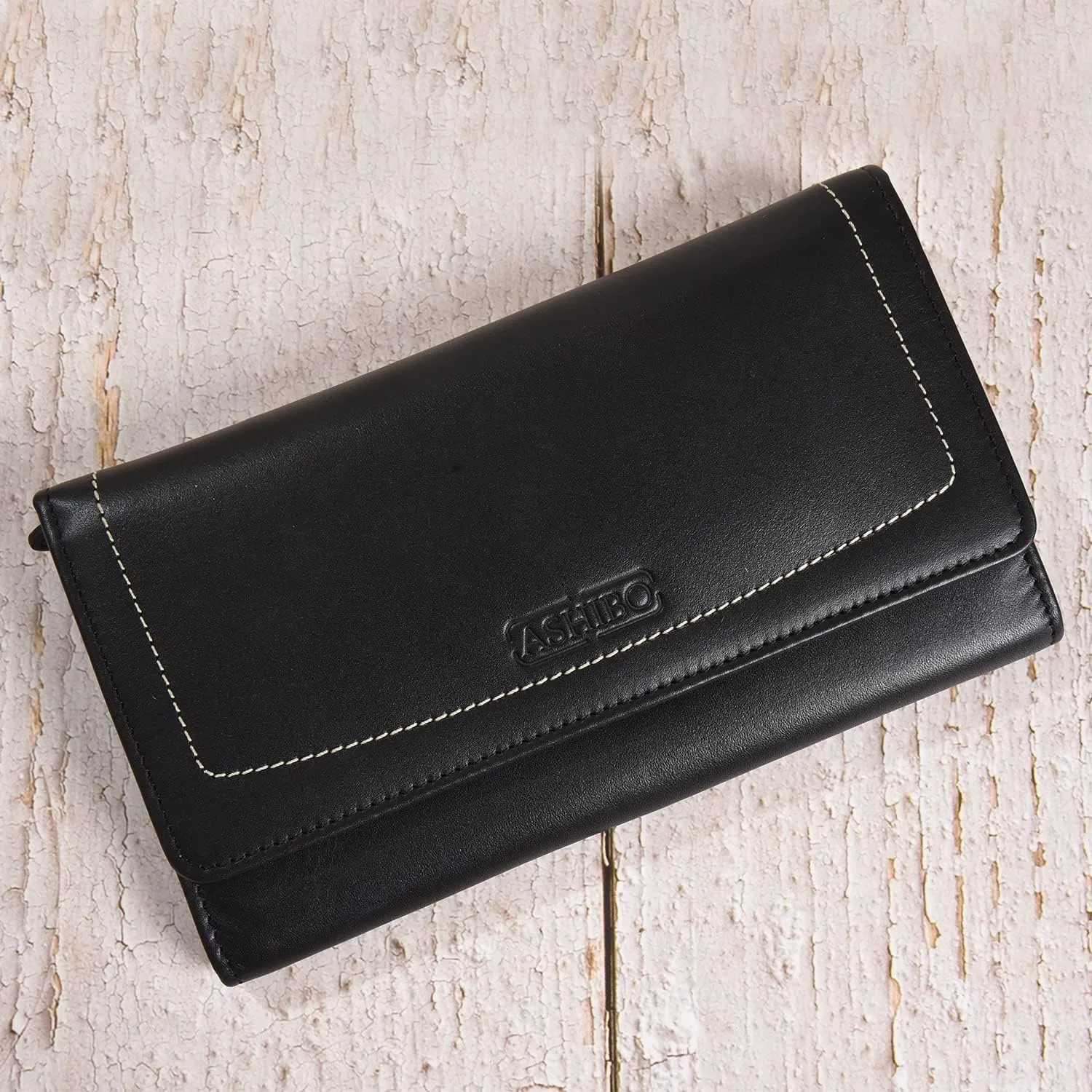 Genuine Leather Wristlet Clutch Wallet Purse