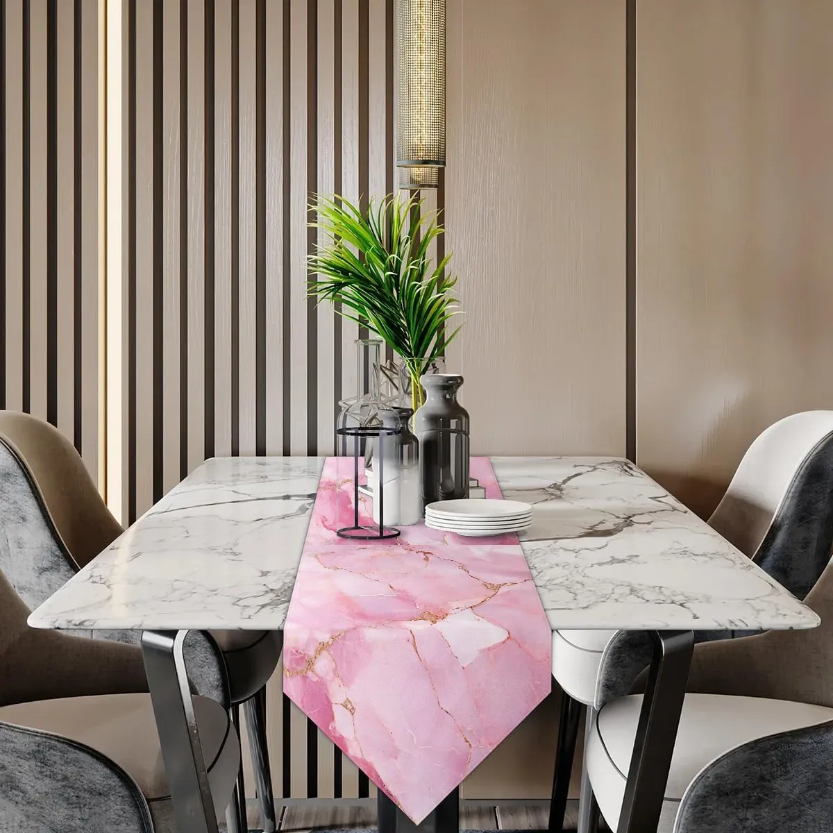 Geometric Pink Marble Briefcases for Men Crossbody Bags Laptop Carrying Case Messenger Bag for 15" Laptops and Under