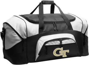 Georgia Tech Duffel Bag LARGE GT Yellow Jackets Suitcase for Travel or Gym Sports Gear Bag (Black)
