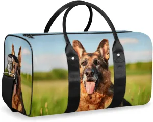 German Shepherd Dog Travel Bag for Men Women, Gym Duffle Bags for Travel, Carry On Luggage Bag, Weekender Overnight Workout Bags