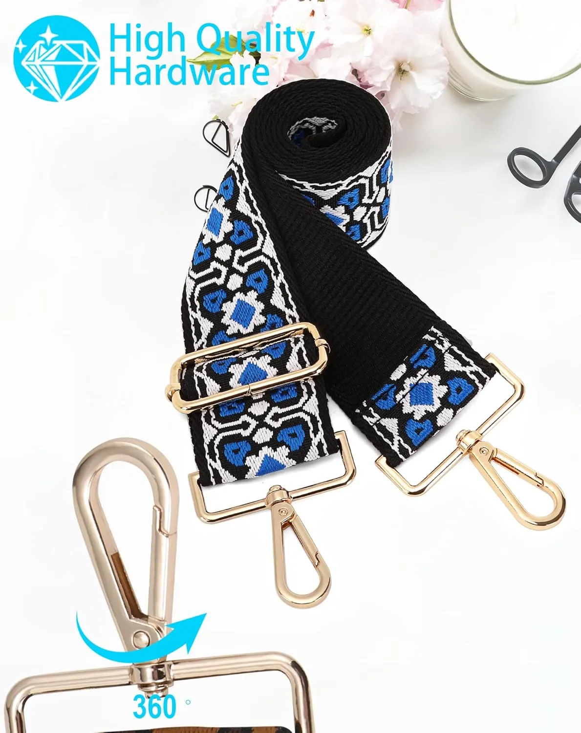GINJKGO Purse Straps Replacement Crossbody - Adjustable Bag Strap for Purses, Wide Shoulder Strap for Women Guitar Purses