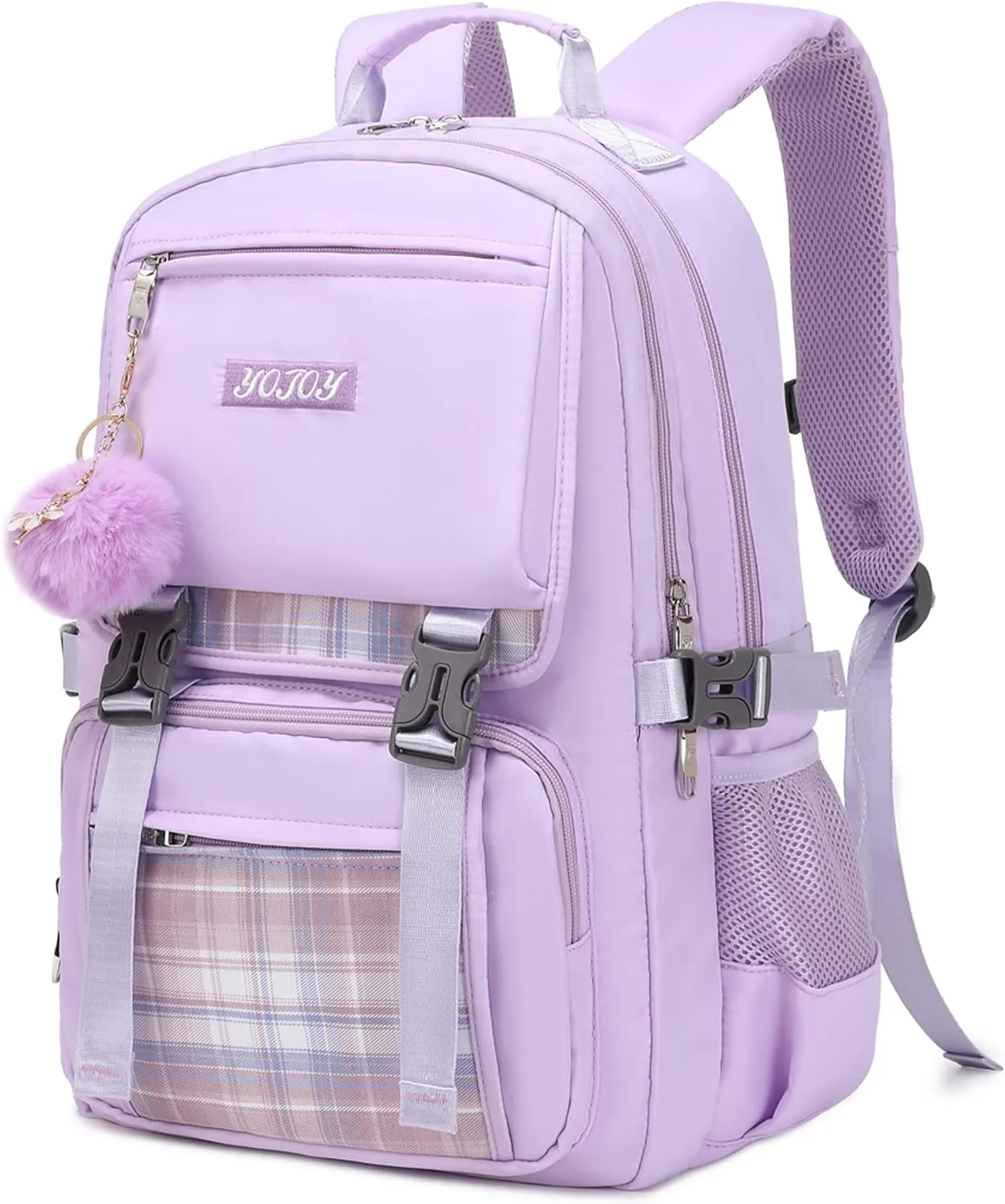 Girls Backpack 15.6 Inch Laptop Backpacks School Bag Kids Elementary Bookbags for Teen Girl Women Anti Theft Travel Daypack (Purple)