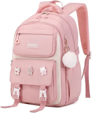 Girls Backpack Aesthetic Laptop Backpacks Kawaii Large Bookbag Anime Casual Travel Daypack,Pink