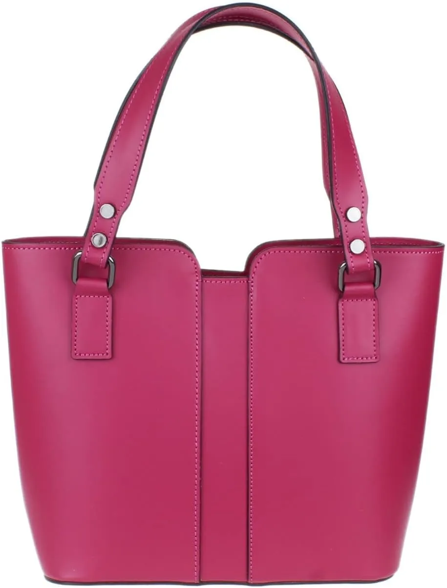 Girly HandBags Womens Plain Italian Genuine Leather Crossbody Tote Bag