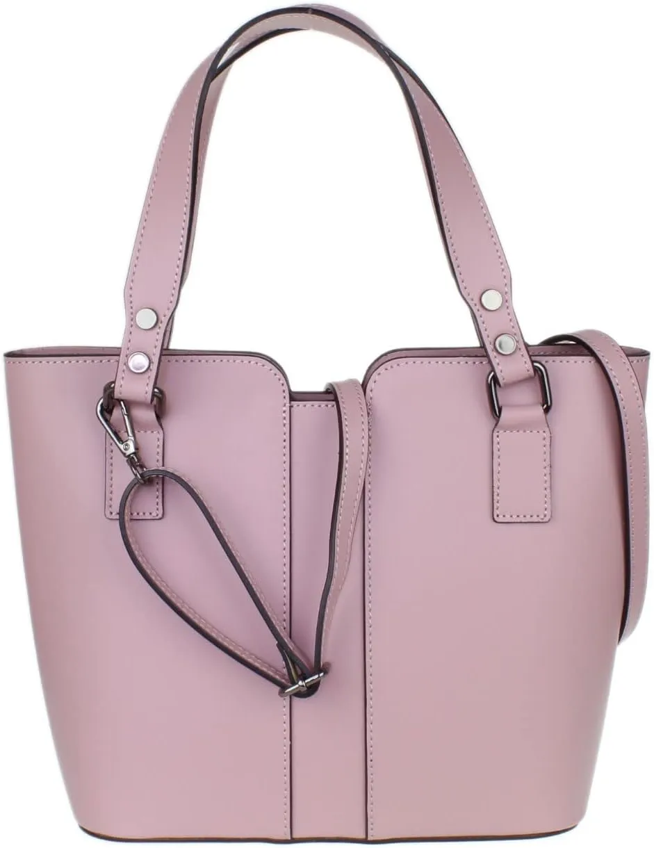 Girly HandBags Womens Plain Italian Genuine Leather Crossbody Tote Bag
