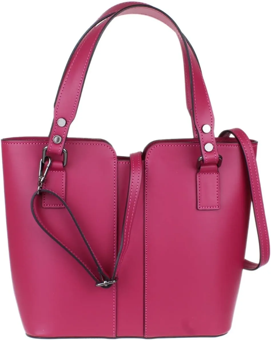 Girly HandBags Womens Plain Italian Genuine Leather Crossbody Tote Bag