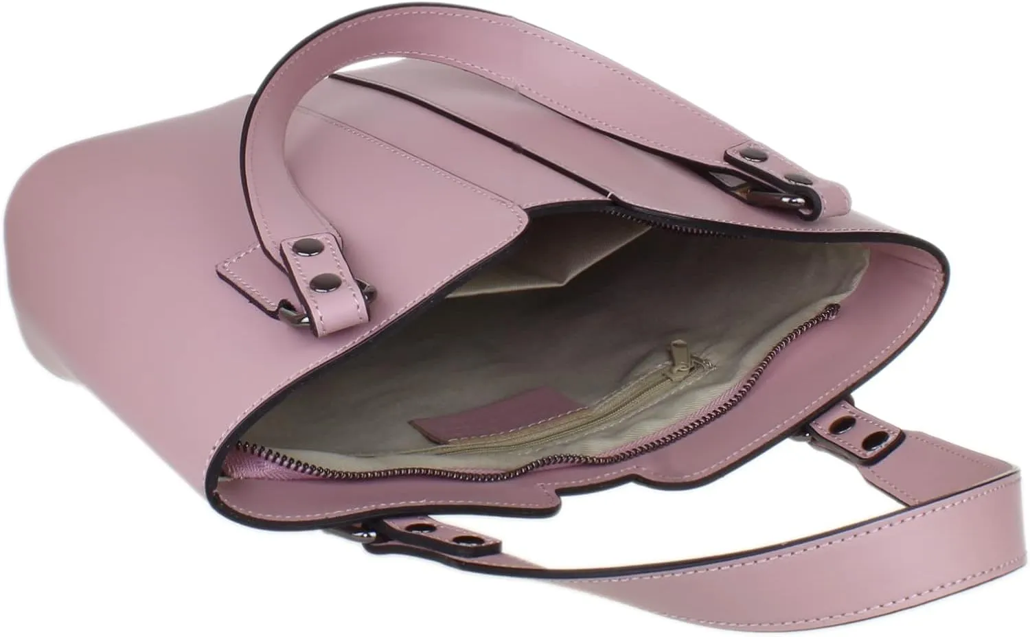 Girly HandBags Womens Plain Italian Genuine Leather Crossbody Tote Bag