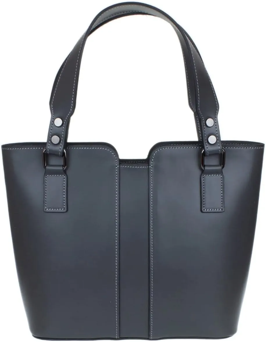 Girly HandBags Womens Plain Italian Genuine Leather Crossbody Tote Bag
