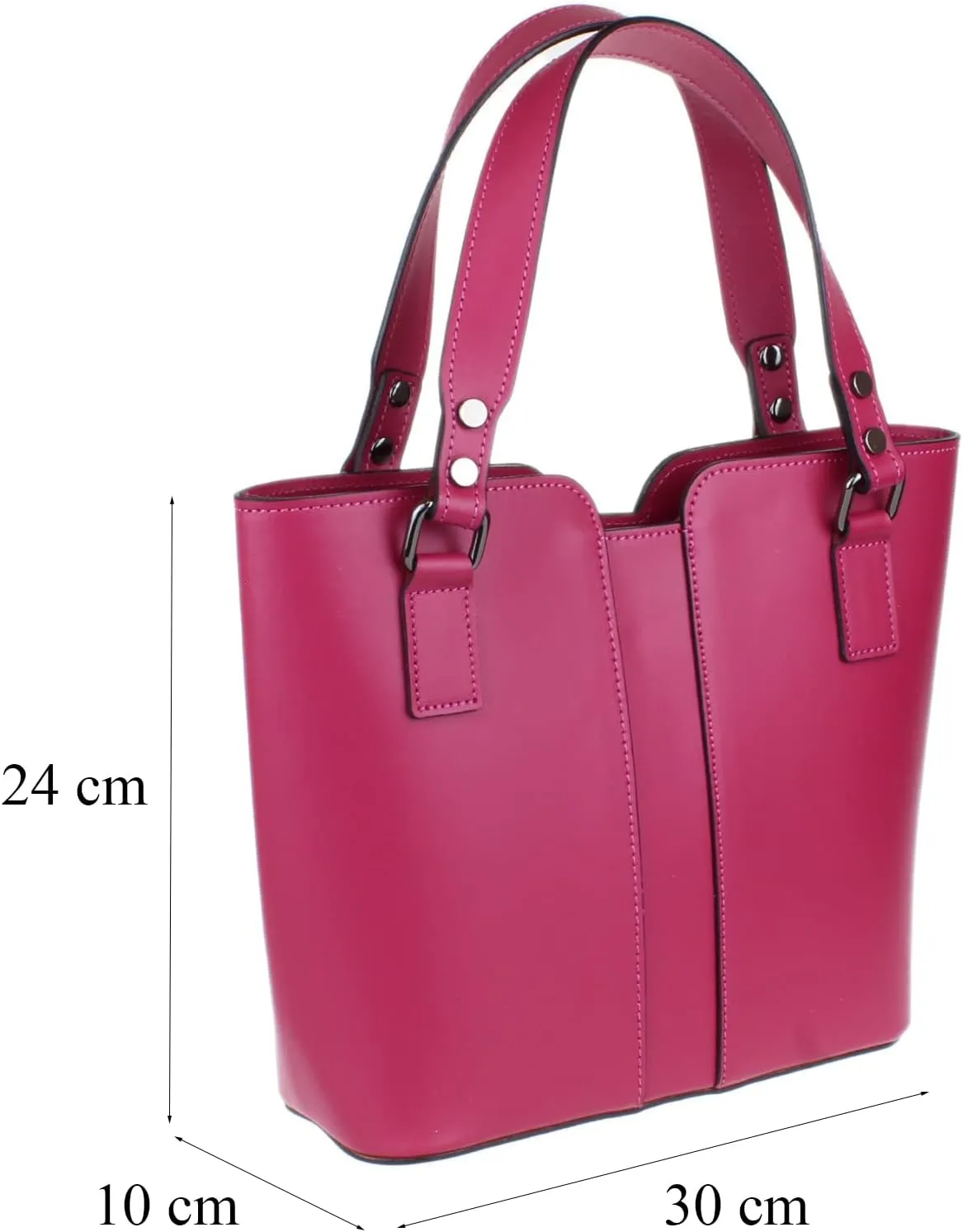 Girly HandBags Womens Plain Italian Genuine Leather Crossbody Tote Bag