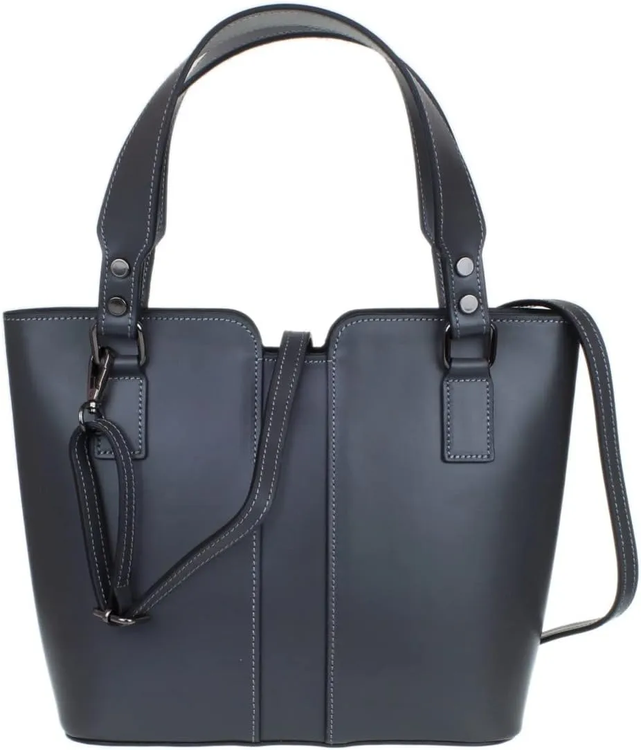 Girly HandBags Womens Plain Italian Genuine Leather Crossbody Tote Bag