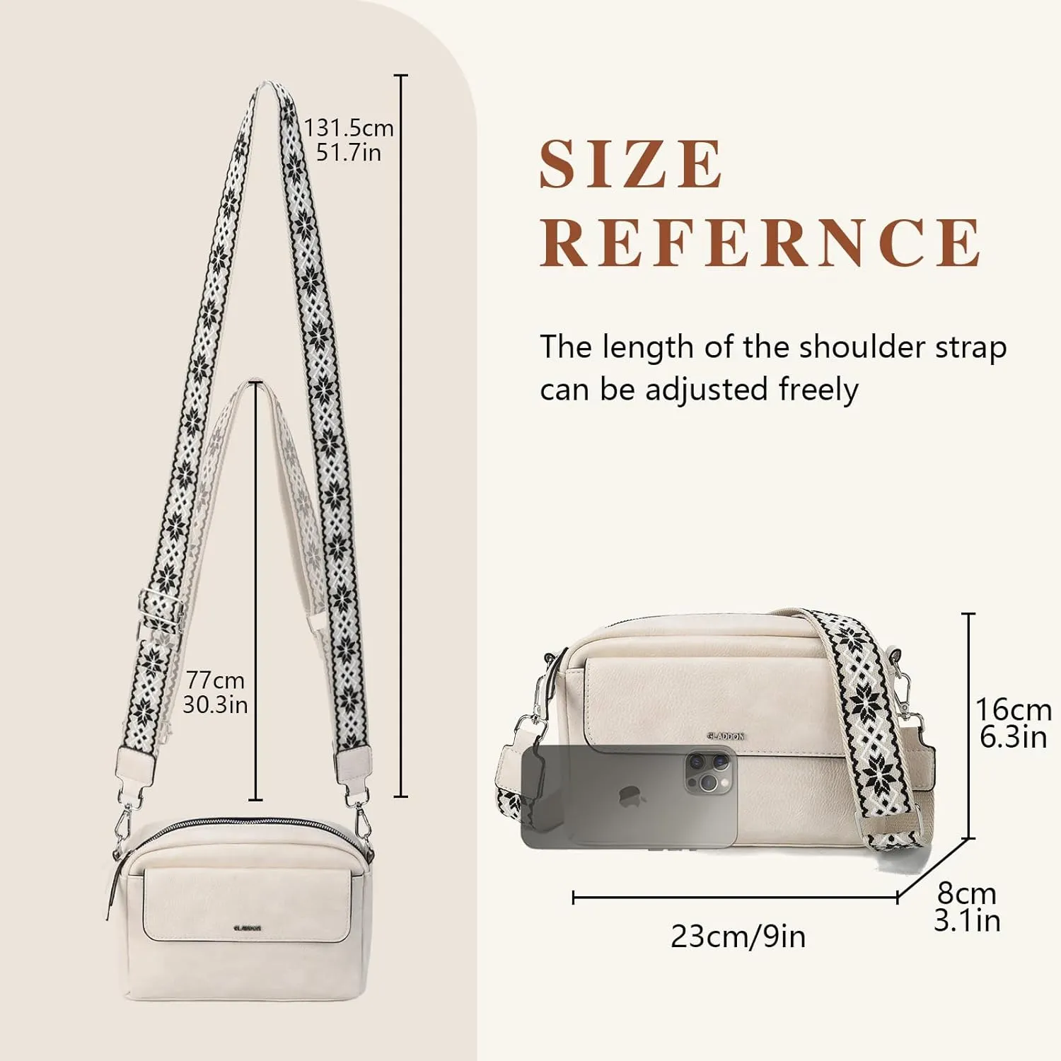 Gladdon Small Crossbody Bags for Women Trendy Shoulder Purse with Wide Strap