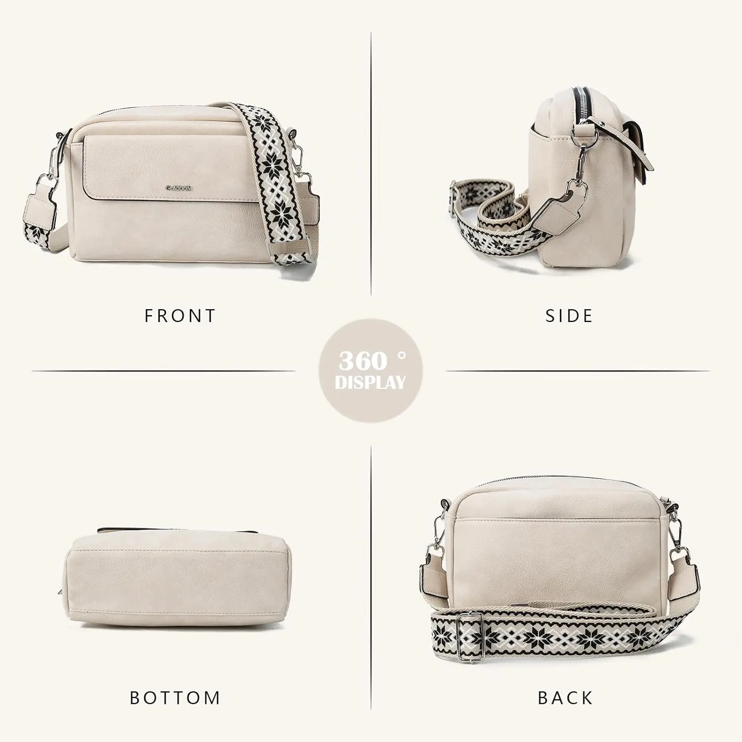 Gladdon Small Crossbody Bags for Women Trendy Shoulder Purse with Wide Strap