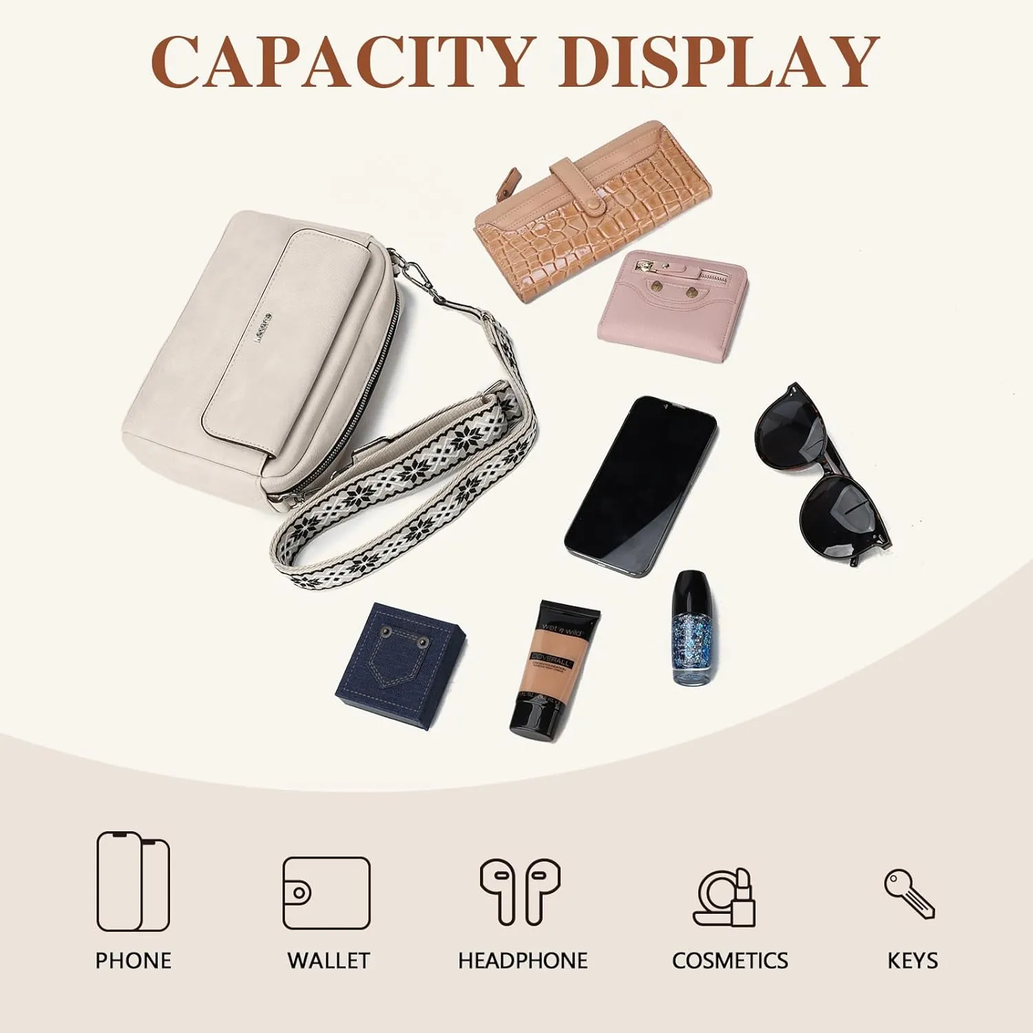 Gladdon Small Crossbody Bags for Women Trendy Shoulder Purse with Wide Strap