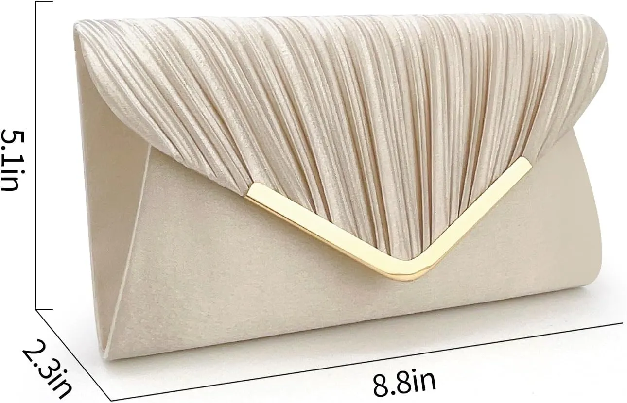Glamorous Envelope Clutch Bag - Elegant Women’s Satin Finish Evening Purse for Weddings, Proms, Parties & Formal Events