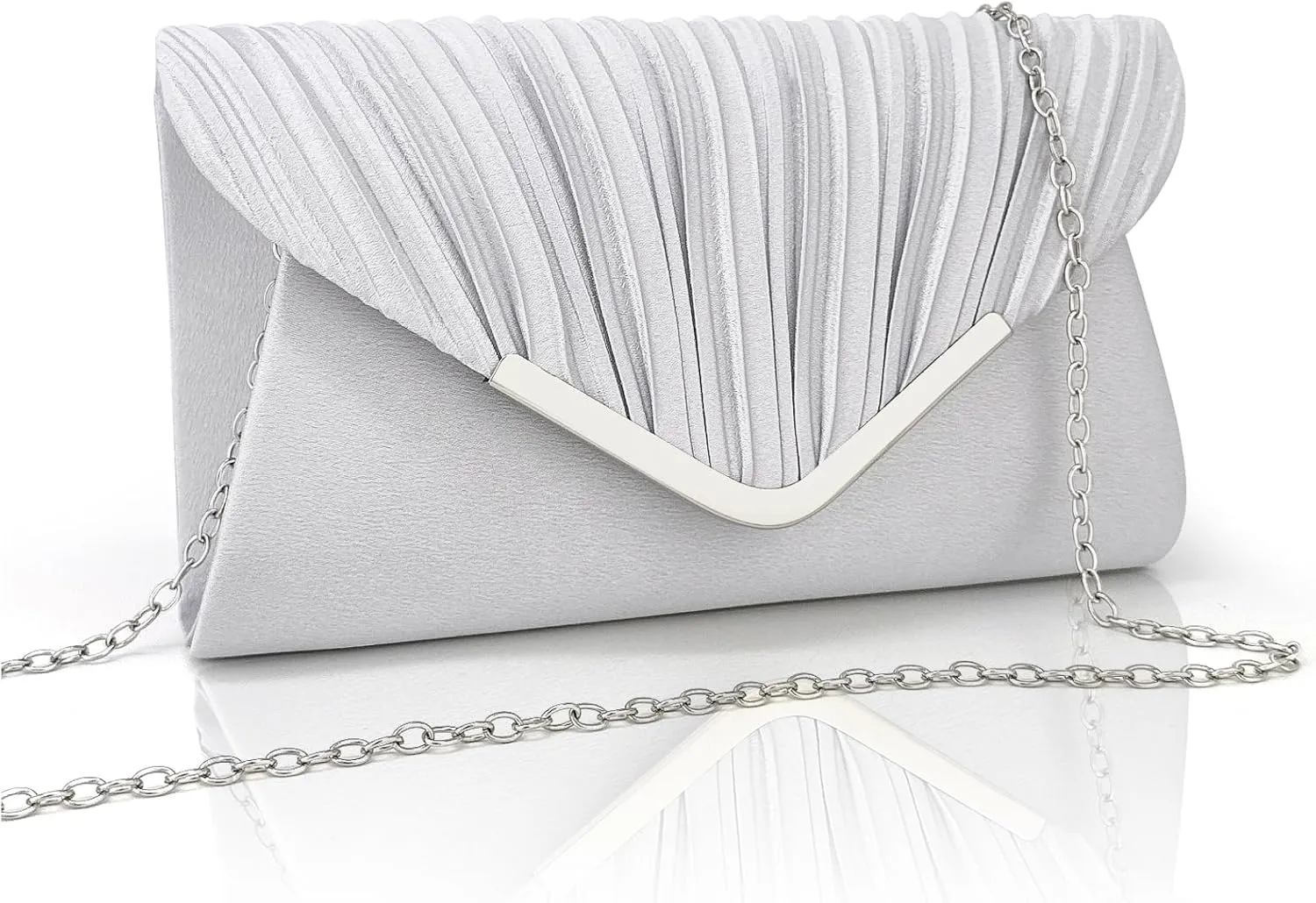 Glamorous Envelope Clutch Bag - Elegant Women’s Satin Finish Evening Purse for Weddings, Proms, Parties & Formal Events