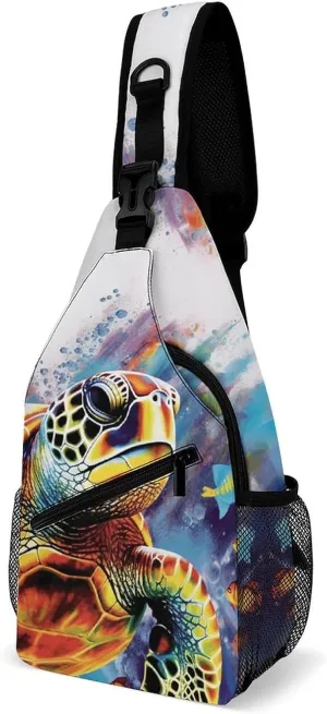 Glitter Rainbow Polka Dot Crossbody Sling Bag, Travel Backpack, Hiking Sling Bags, Chest Bag, Shoulder Bags, Daypack
