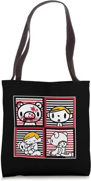 Gloomy Bear The Naughty Grizzly & Pity Striped Squares Anime Tote Bag