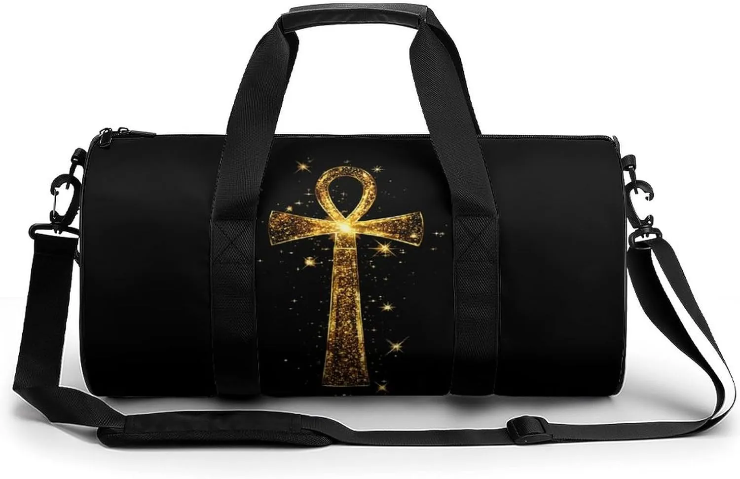 Gold Ankh Africana African Symbols Gym Bag Travel Duffel Bag Lightweight Carry On Weekender Bag Tote Bags for Women Men