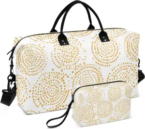 Golden Circles Travel Duffel Bag with Toiletry Bag Weekender Bag for Carry on Sports Gym Bag for Yoga Sports Gym