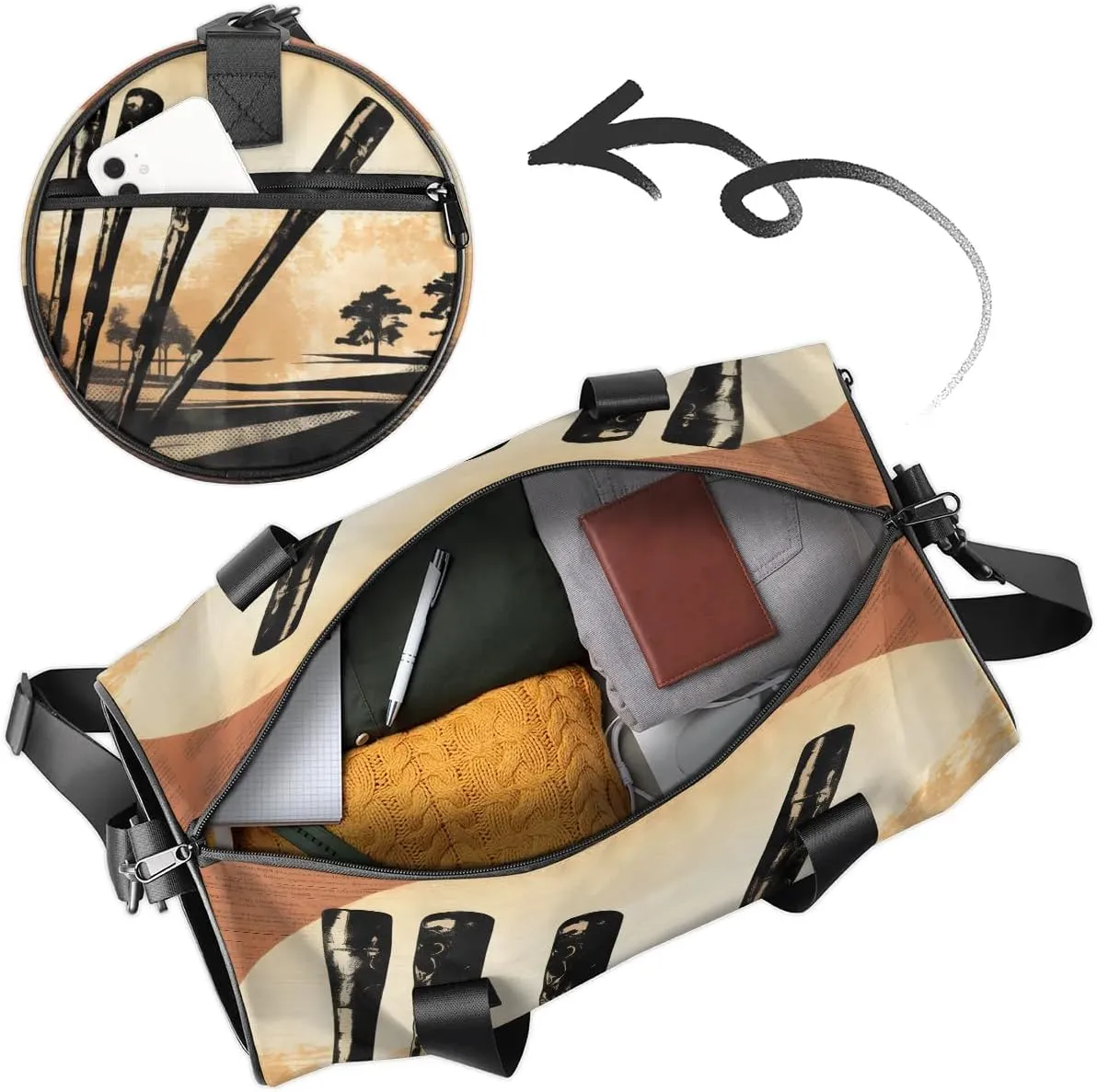 Golf Sport Theme Dance Bags Weekender Bags Sport Duffel Bag Carry on Overnight Bag for Men Women