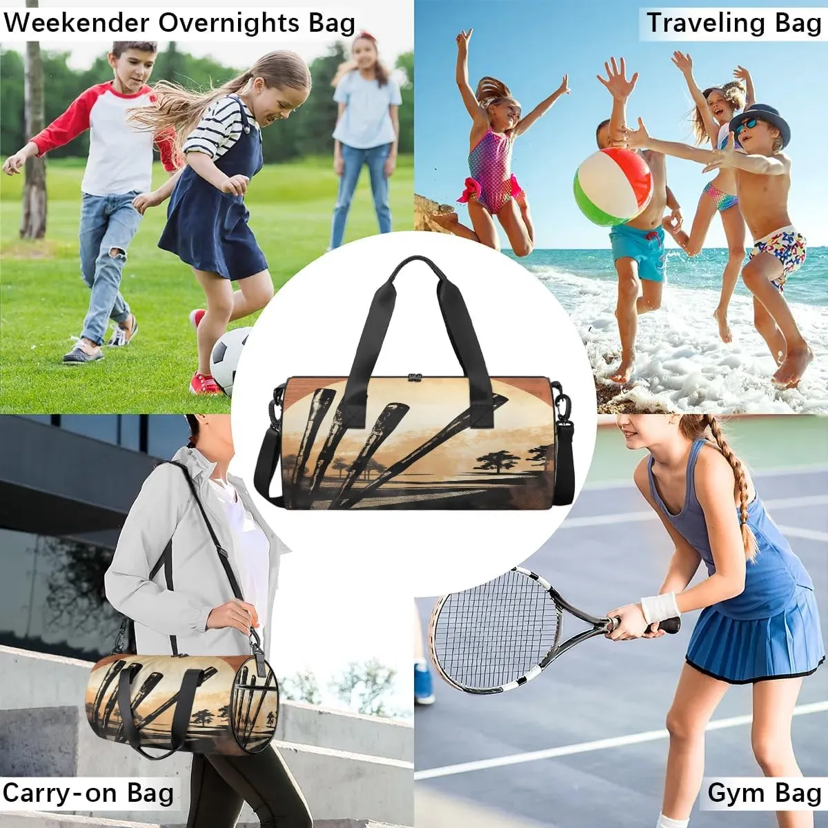 Golf Sport Theme Dance Bags Weekender Bags Sport Duffel Bag Carry on Overnight Bag for Men Women