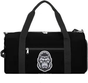 Gorilla Mascot Emblem Sports Gym Bag Travel Duffel Bag Weekend Overnight Bag Carry on Bags for Women Men