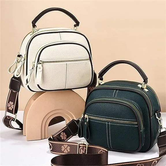Gpmsign Leather Bag,Gpmsign Bags, Crossbody Leather Bags For Women, Compartment Adjustable Wide Shoulder Strap Leather Bag
