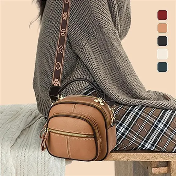 Gpmsign Leather Bag,Gpmsign Bags, Crossbody Leather Bags For Women, Compartment Adjustable Wide Shoulder Strap Leather Bag