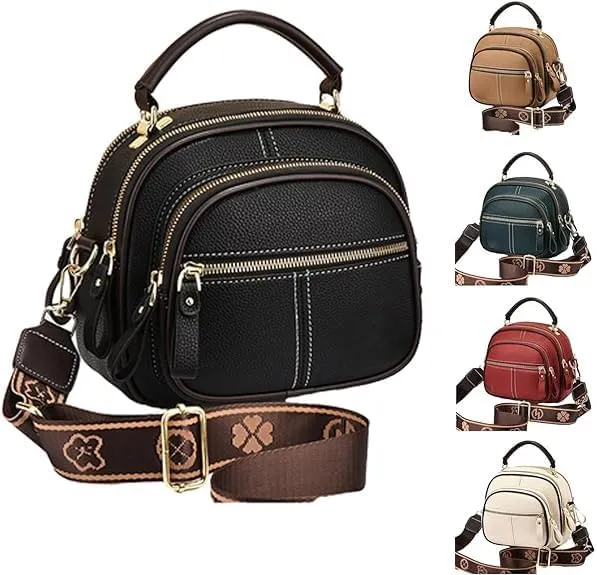 Gpmsign Leather Bag,Gpmsign Bags, Crossbody Leather Bags For Women, Compartment Adjustable Wide Shoulder Strap Leather Bag