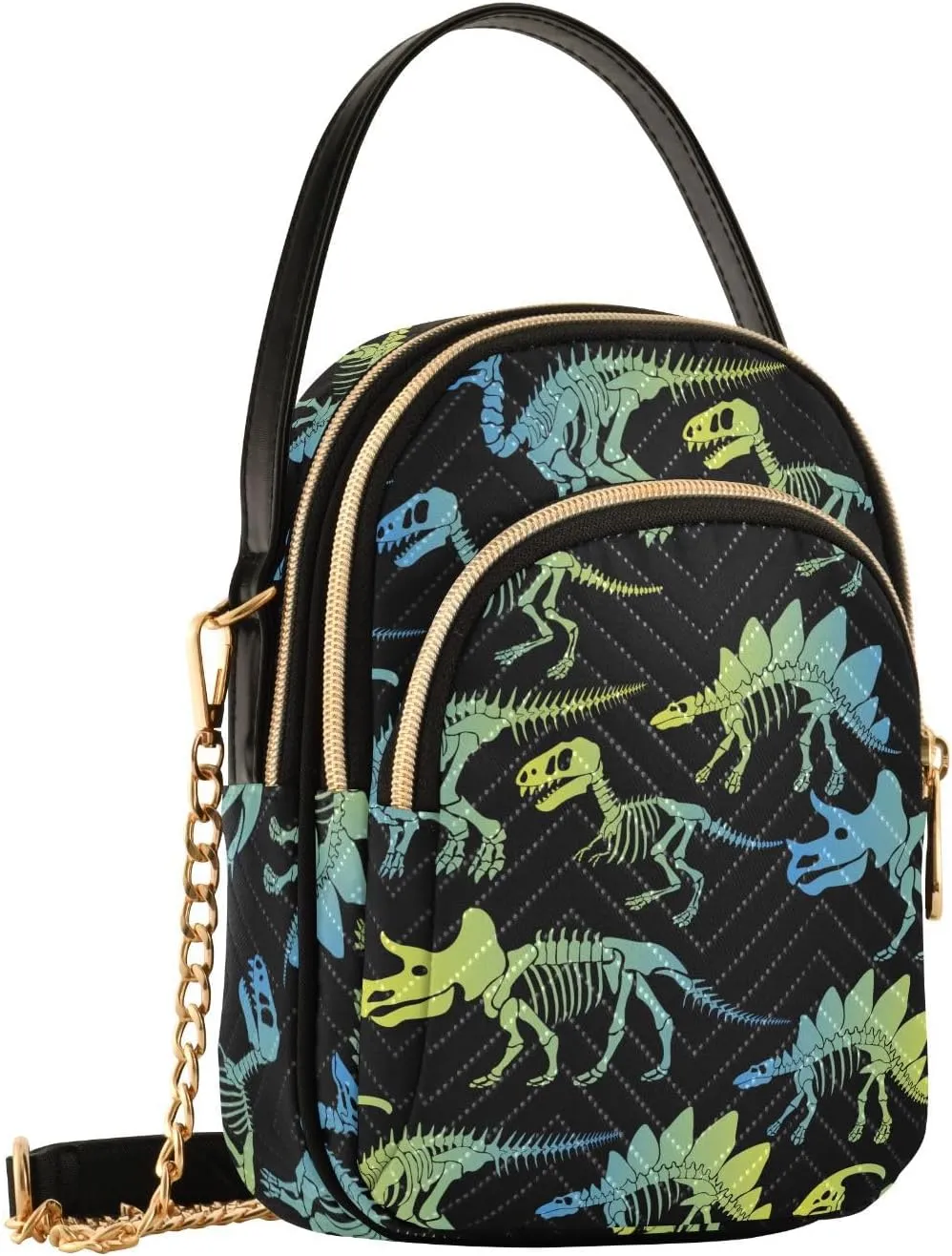 Gradiant Dinosaurs Crossbody Bags for Women Small Sling Cross Body Bag Fanny Packs Mini Wallet Phone Purse
