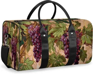 Grape Fruit Travel Bag for Men Women, Gym Duffle Bags for Travel, Carry On Luggage Bag, Weekender Overnight Workout Bags