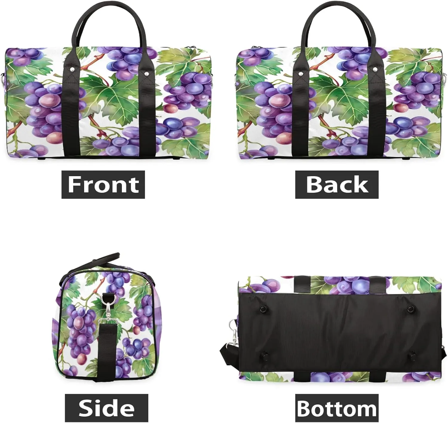Grape Travel Bag for Men Women, Gym Duffle Bags for Travel, Carry On Luggage Bag, Weekender Overnight Workout Bags