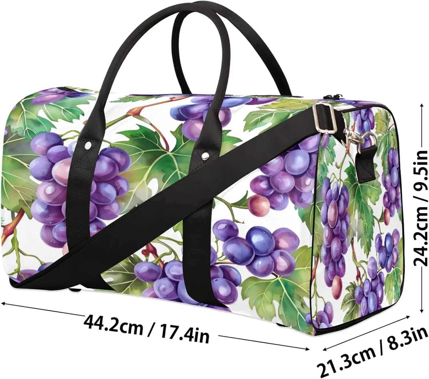 Grape Travel Bag for Men Women, Gym Duffle Bags for Travel, Carry On Luggage Bag, Weekender Overnight Workout Bags