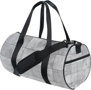 Gray Tile Ceramic Texture Duffel Bag Canvas Travel Weekender Luggage Gym Handbag for Men Women