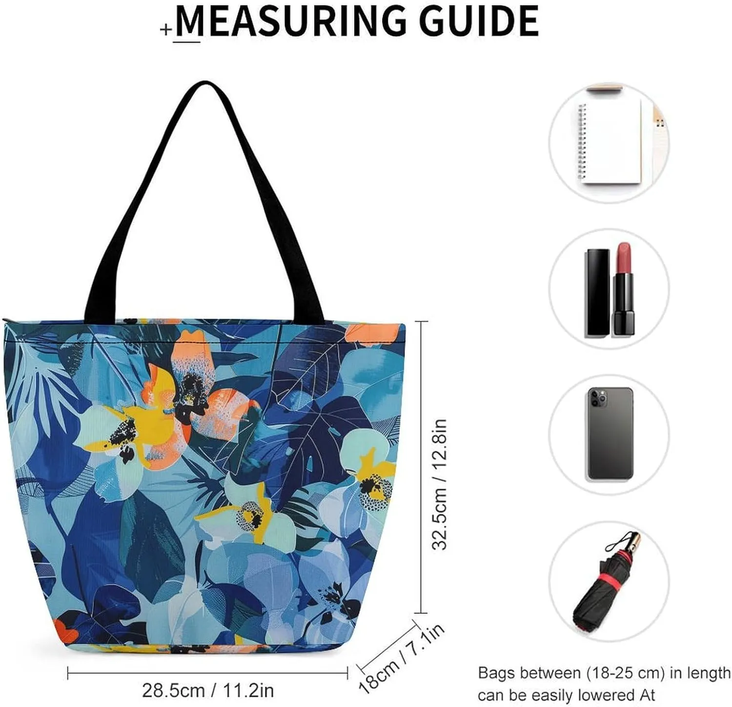Grocery Bag Reusable Tote Bag Foldable Blue Wave Art Shopping Bag Handbag Washable Shoulder Bag for Travel