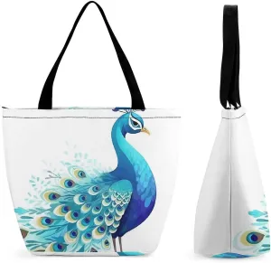 Grocery Bag Reusable Tote Bag Foldable Cartoon Alpaca Shopping Bag Handbag Washable Shoulder Bag for Travel
