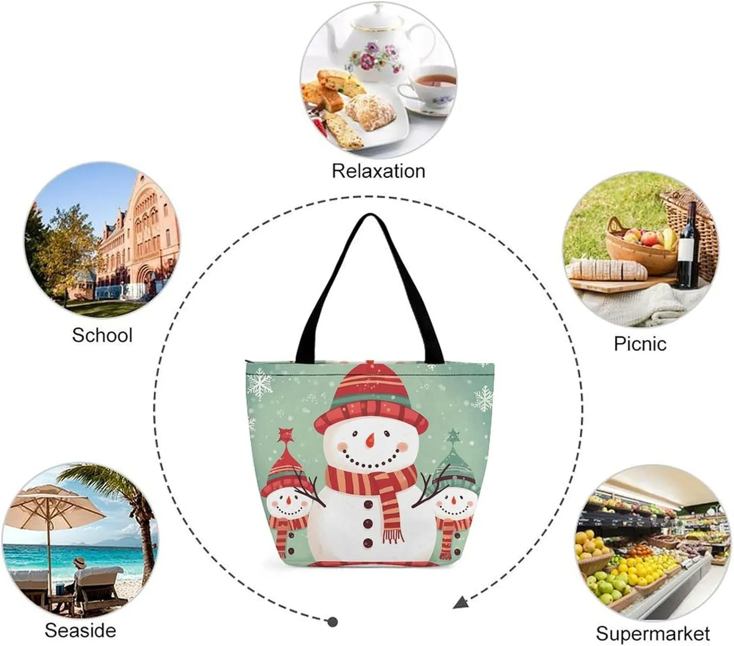 Grocery Bag Reusable Tote Bag Foldable Modern Dragonfly Shopping Bag Handbag Washable Shoulder Bag for Travel