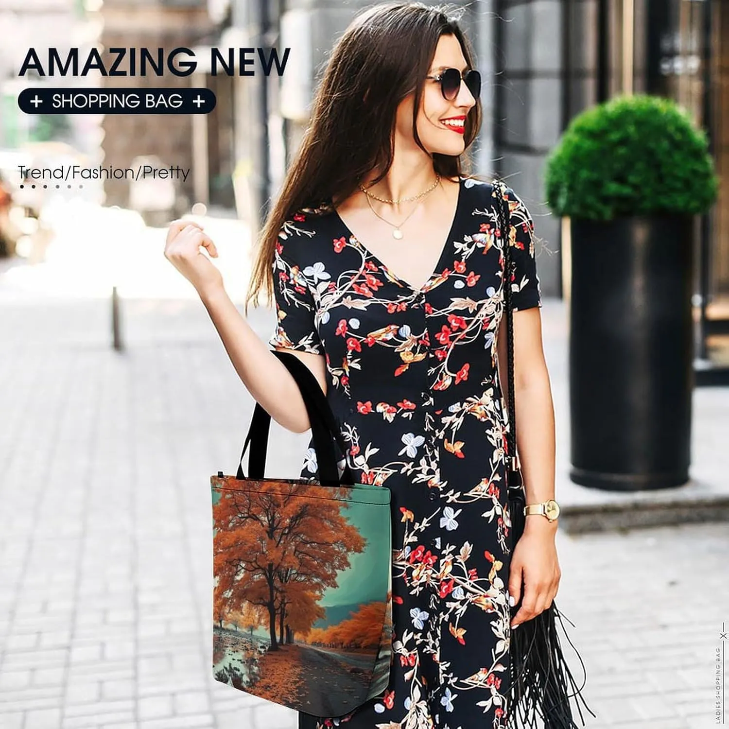 Grocery Bag Reusable Tote Bag Foldable Modern Dragonfly Shopping Bag Handbag Washable Shoulder Bag for Travel