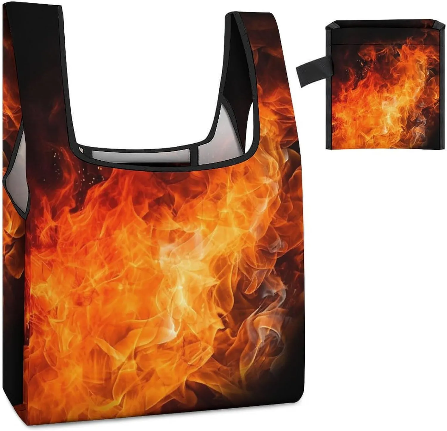 Grocery Bag Reusable Tote Bag Foldable Round Ball Christmas Tree Shopping Bag Handbag Washable Shoulder Bag for Travel