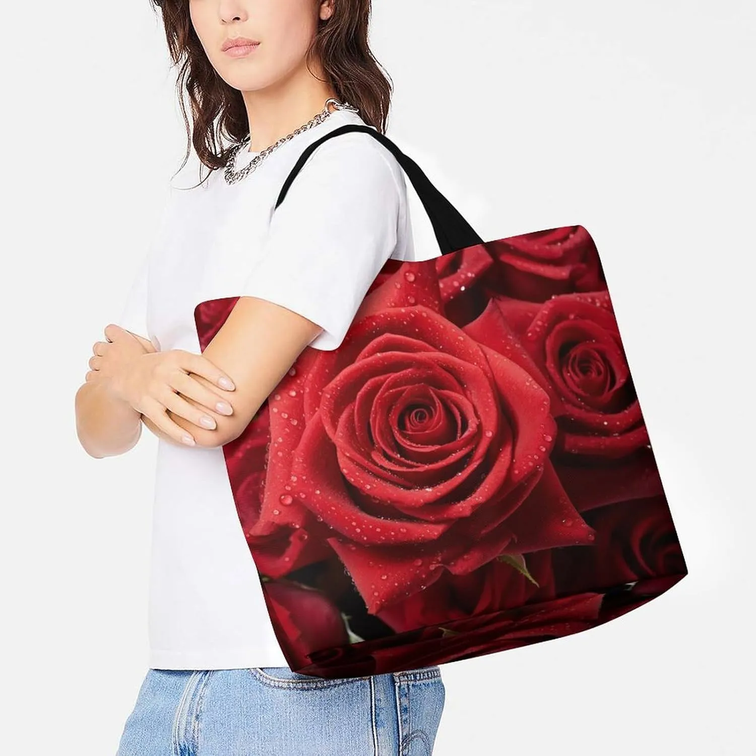 Grocery Bag Reusable Tote Bag Foldable Seals On Ice Shopping Bag Handbag Washable Shoulder Bag for Travel