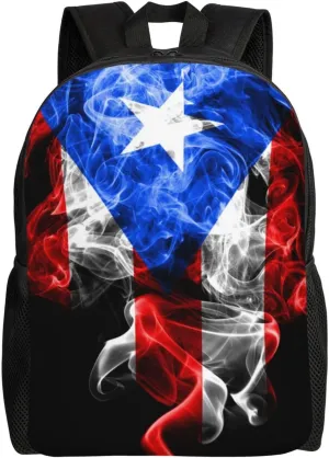 GTEVUTS Puerto Rico Backpack for Men Women - Puerto Rico Gifts-Patriotic Chic Laptop Black Shoulder Bag Travel Camping Work Outdoor Backpacks,15 Inch,Black