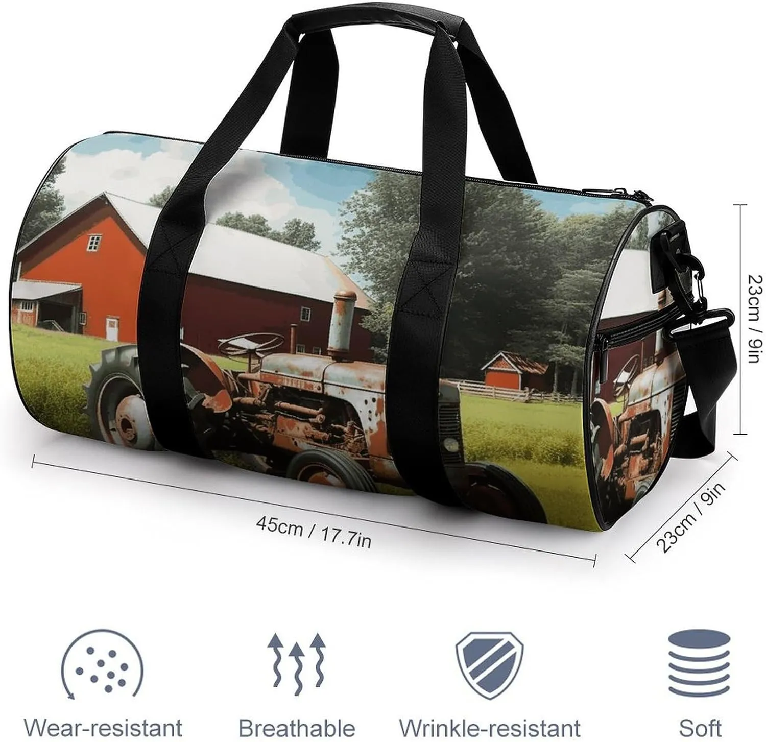 Gym Bag for Men Women Company Farm Tractor Duffel Bag Overnight Bag with Compartment Gym Sackpac