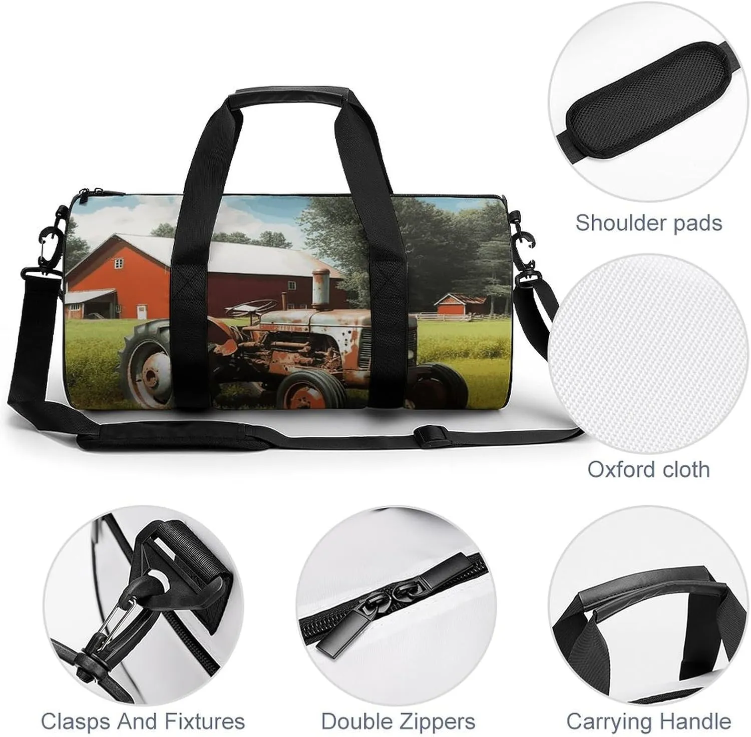 Gym Bag for Men Women Company Farm Tractor Duffel Bag Overnight Bag with Compartment Gym Sackpac